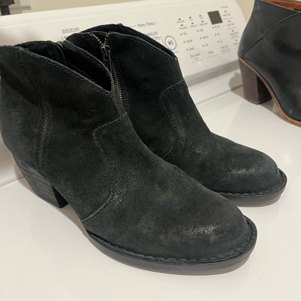 Born Black Suede Ankle Booties